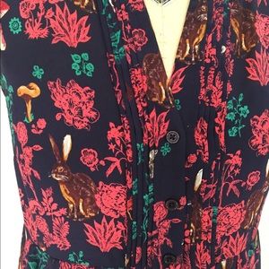 Nathalie Lete x Anthropologie silk woodland  tunic